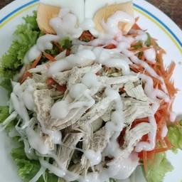 สลัด อกไก่ฉีก+ไข่ต้ม