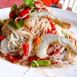 ตำซั่ว+กุ้งสด