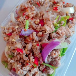 ยำหนีเที่ยว (หมูสับล้วนๆล้นๆ น้ำมะนาวแท้100%) บางกรวย