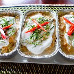 Steamed Curry Fish With Panang On King Mackerel ห่อหมกปลาอินทรีชีส