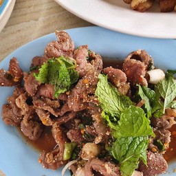 ก้อยขมเนื้อคั่วสุก