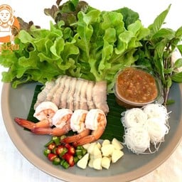 เมี่ยงหมูสามชั้น + กุ้ง (ชุดเล็ก)