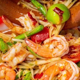 ตำกุ้งลวก ปลาร้า