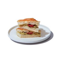 Vegan Focaccia with Vegan Cheese Sandwich