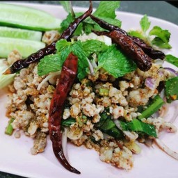 ลาบหมูราดข้าว