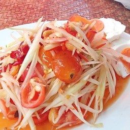 ส้มตำไข่เค็ม(ตำไทยไข่เค็ม)