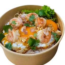 ข้าวหอมมะลิ ไข่ดาวเบียดกุ้ง
