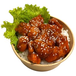 ข้าวหอมมะลิ ไก่กรอบคุกซอสฮอต&สไปซี่