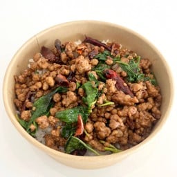 ข้าวกะเพราพริกแห้งหมูสับ