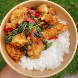 ข้าวกะเพราไก่กรอบ