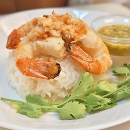 ข้าวหน้ากุ้งแกะ