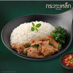 ข้าวกระเพราหมูชิ้น 2 กล่อง