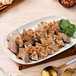 ตับไก่นุ่มซอสกระเทียม