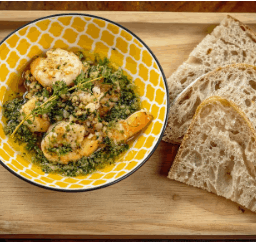 Prawns Flambeed with Pastis