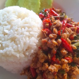 Minced Pork And Basil Rice