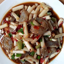 ตำไหลบัวกุ้งสด