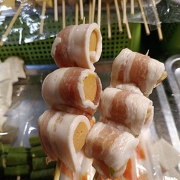 สามชั้นสไลด์พันไส้กรอก