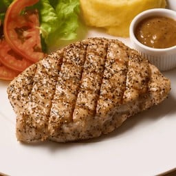 สเต็กสันนอกหมูหมักนุ่ม (เลือกซอสได้)