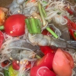 ตำขนมจีนกุ้งสด