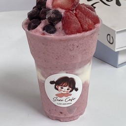 บลูเบอรี่+สตอโยเกิรต์ปั่น