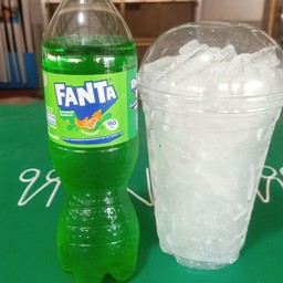 แฟนต้าเขียว+น้ำแข็ง