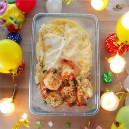 ข้าวไข่ข้นกุ้งคั่วพริกเกลือ