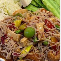 ตำขนมจีน หมูยอ+แคบหมู