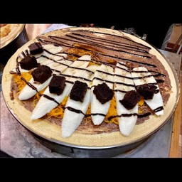 นูเทลล่ากล้วยฝอยทองบาวนี่ราดช้อคโกเเลต