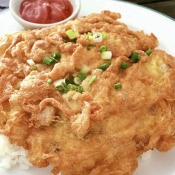 ข้าว+ไข่เจียวหมูสับ+ซอส