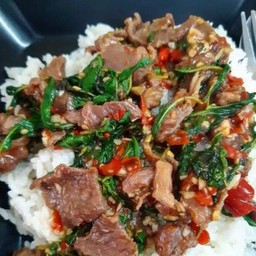 ข้าวกระเพราเนื้อ 80