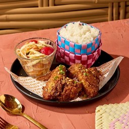 ไก่ทอด S+ส้มตำ S+ข้าวเหนียว