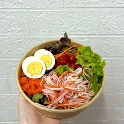 สลัดผักปูอัด+ไข่กุ้ง