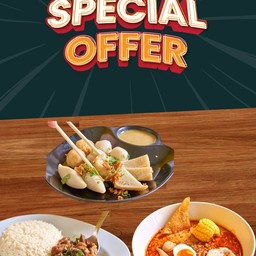 SET อิ่มจุก (ก๋วยเตี๋ยวต้มยำ ข้าวหมูตุ๋น ลวกจิ้มรวม)