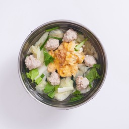 แกงจืดผักกาดขาว+เต้าหู้ไข่+หมูสับ