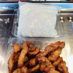 หมูทอด+ข้าวเหนียว