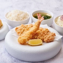 Pork Loin Cutlet &Fried Prawn Set