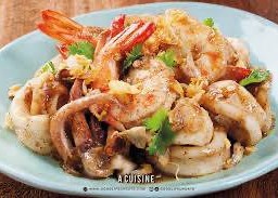 ทอดพริกไทยดำ(กับข้าว)ทะเล