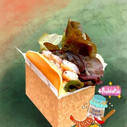 Shrimp Scrambled Egg Chill Greek Yogurt Sauce Burger Pancake