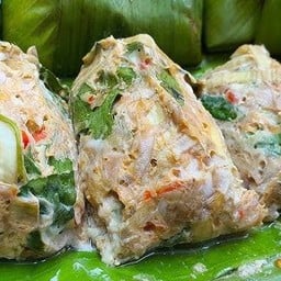 หมก ไก่ใส่วุ้นเส้นรสแช่บบ