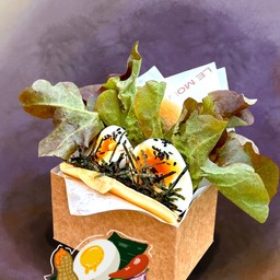 Boiled Egg With Japanese Chili-Nutty Burger Pancake