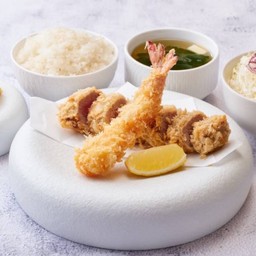 Pork Fillet Cutlet & Fried Prawn Set