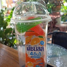 นมเปรี้ยวส้ม + ปีโป้ปั่น