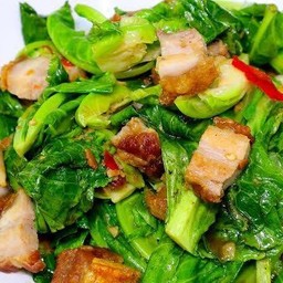 ผัดแขนงราดข้าว