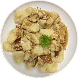 เต้าหู้ทอดน้ำมันงา (Fried Tofu in Saseme Soy Sauce) -D