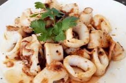 (กับข้าว)ทอดพริกไทยดำหมึก