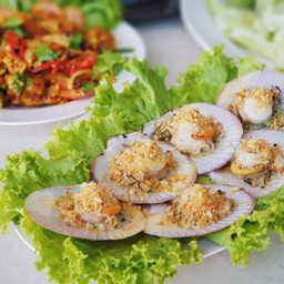 หอยเชลล์อบเนยกระเทียม 420฿