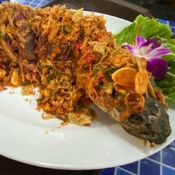 Deep Fried Snakehead Fish With Herb Salad