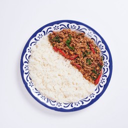 ข้าว+กระเพราปลาหมึก