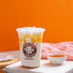 นมสดคาราเมลเย็น