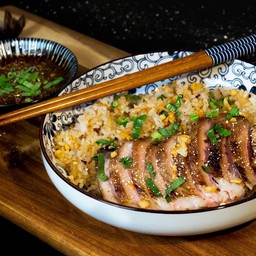 Garlic Fried Rice with Grilled Pork